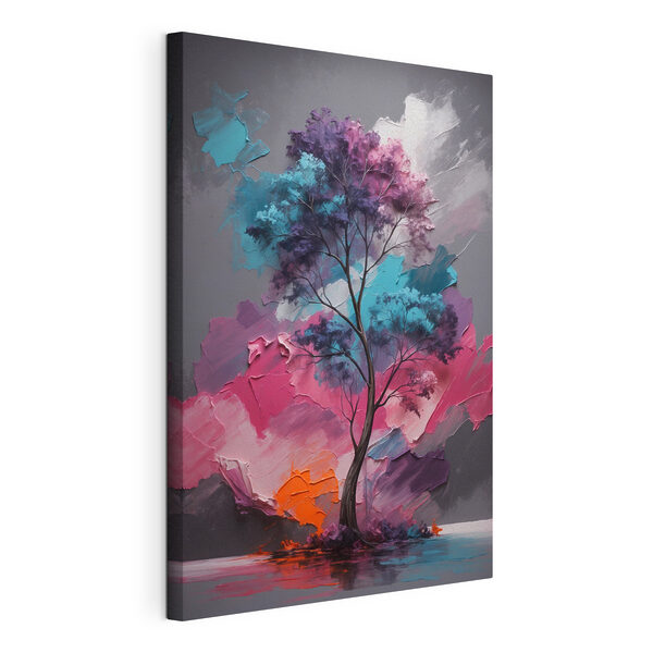 Painting of a tree with different colors