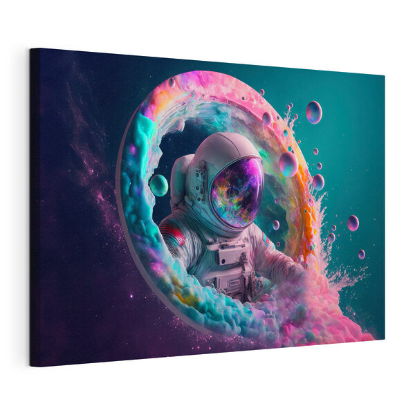 Astronauta w kolorowym okręgu Obraz Astronauta w kolorowym okręgu