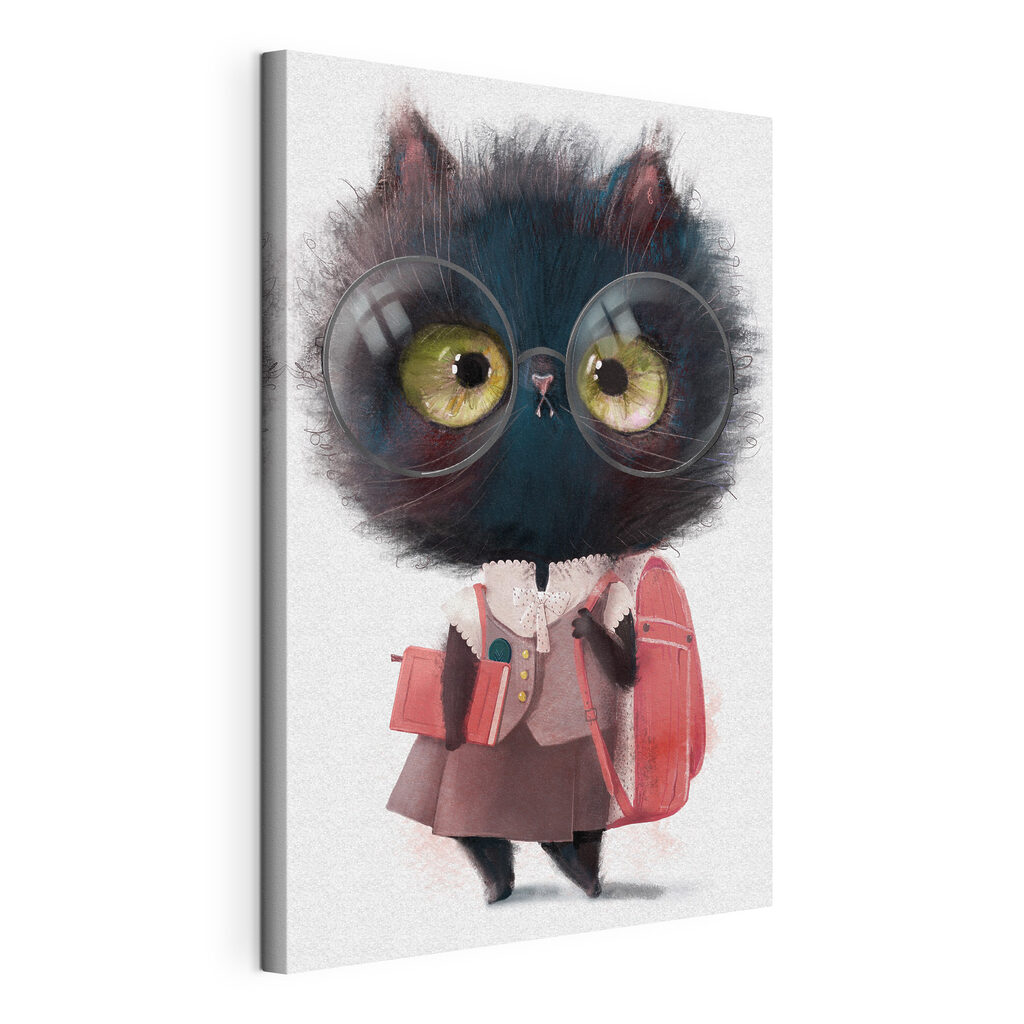 A cat wearing glasses and a school uniform A cat wearing glasses and a school uniform