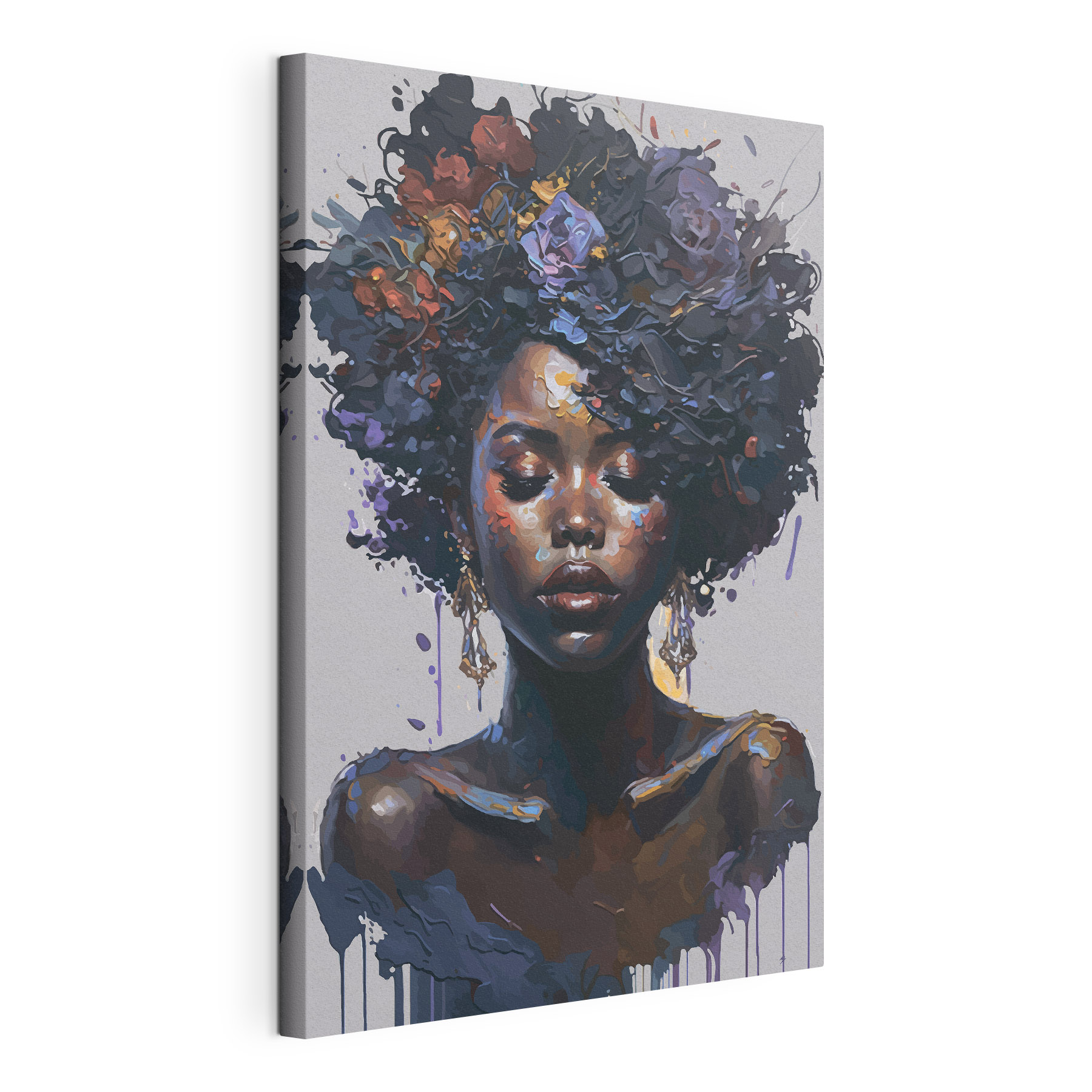 A woman with flowers in her hair
