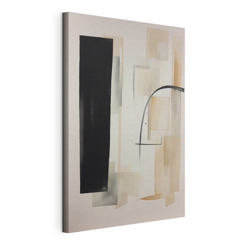 A painting of a black rectangle and rectangle A painting of a black rectangle and rectangle