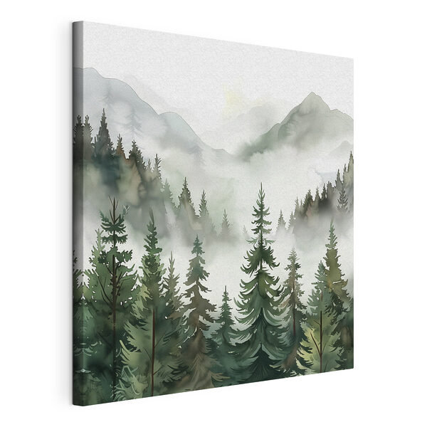A landscape of trees and mountains A landscape of trees and mountains