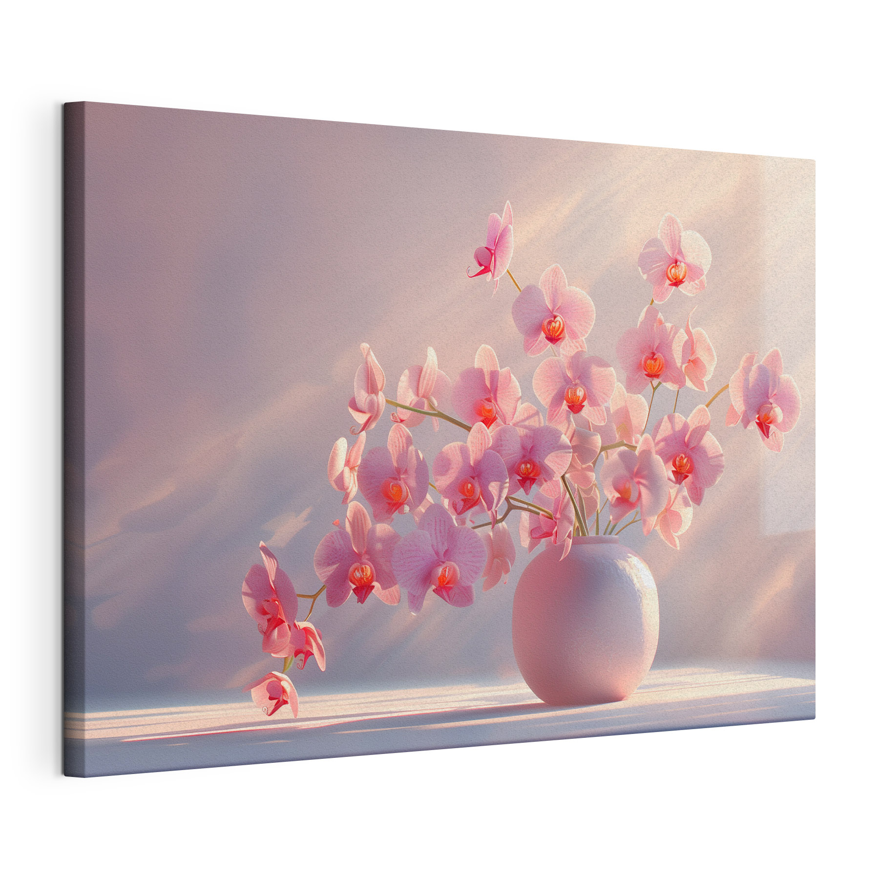 A vase with pink flowers A vase with pink flowers