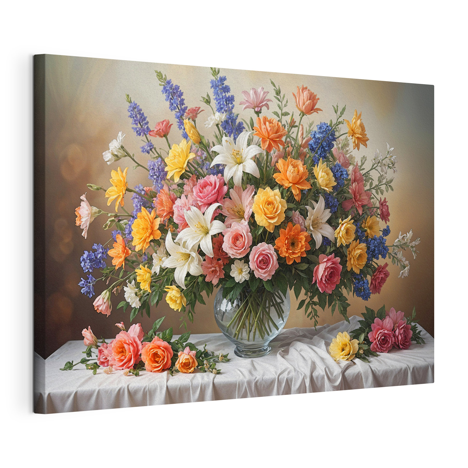 A vase of flowers on a table