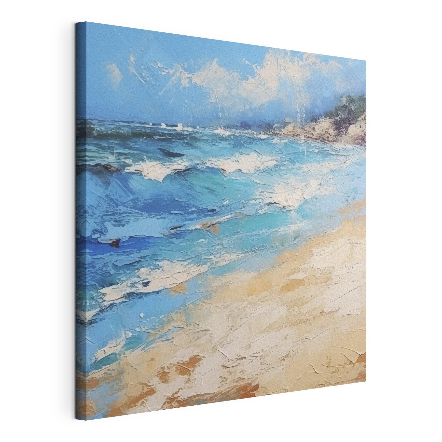 A painting of a beach