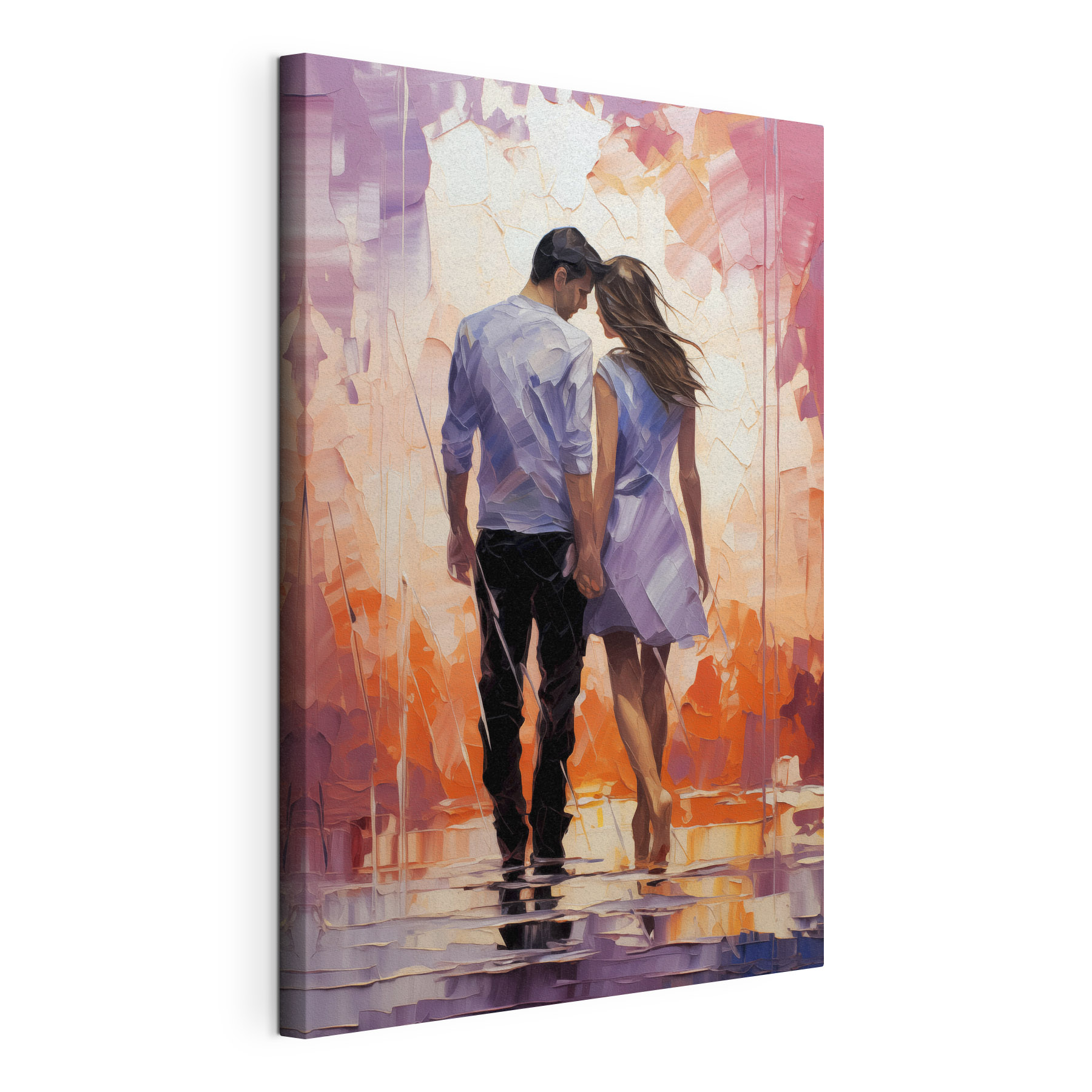 A man and woman holding hands