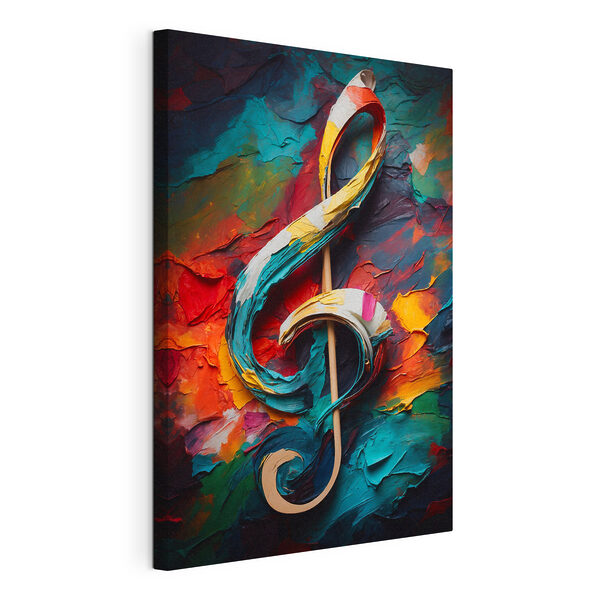 Colorful painted treble clef Colorful painted treble clef