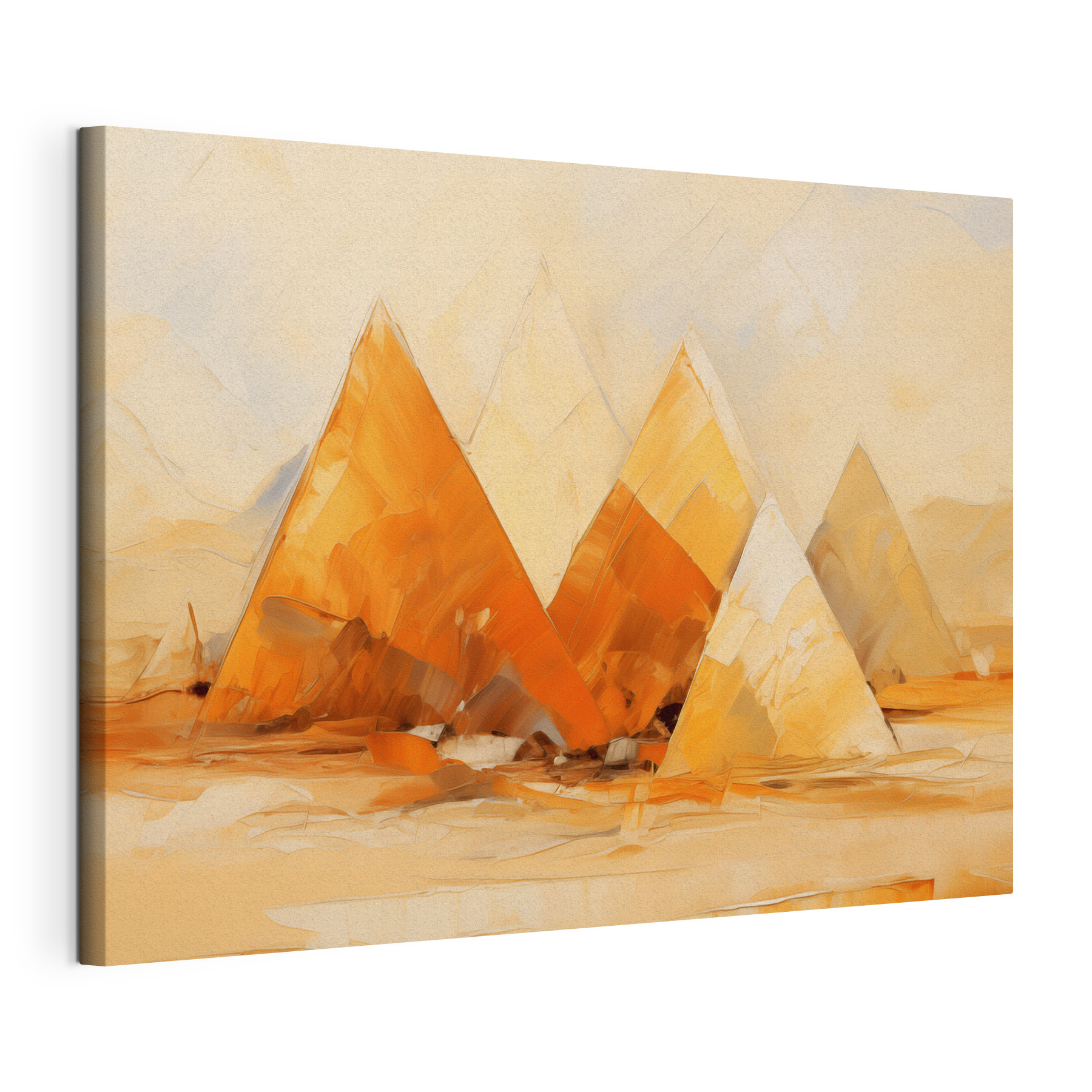 A group of pyramids in a desert A group of pyramids in a desert