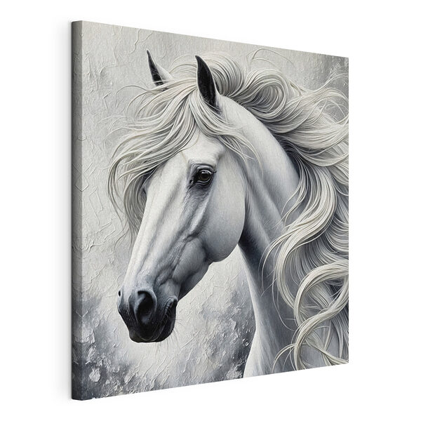 White horse with long hair White horse with long hair