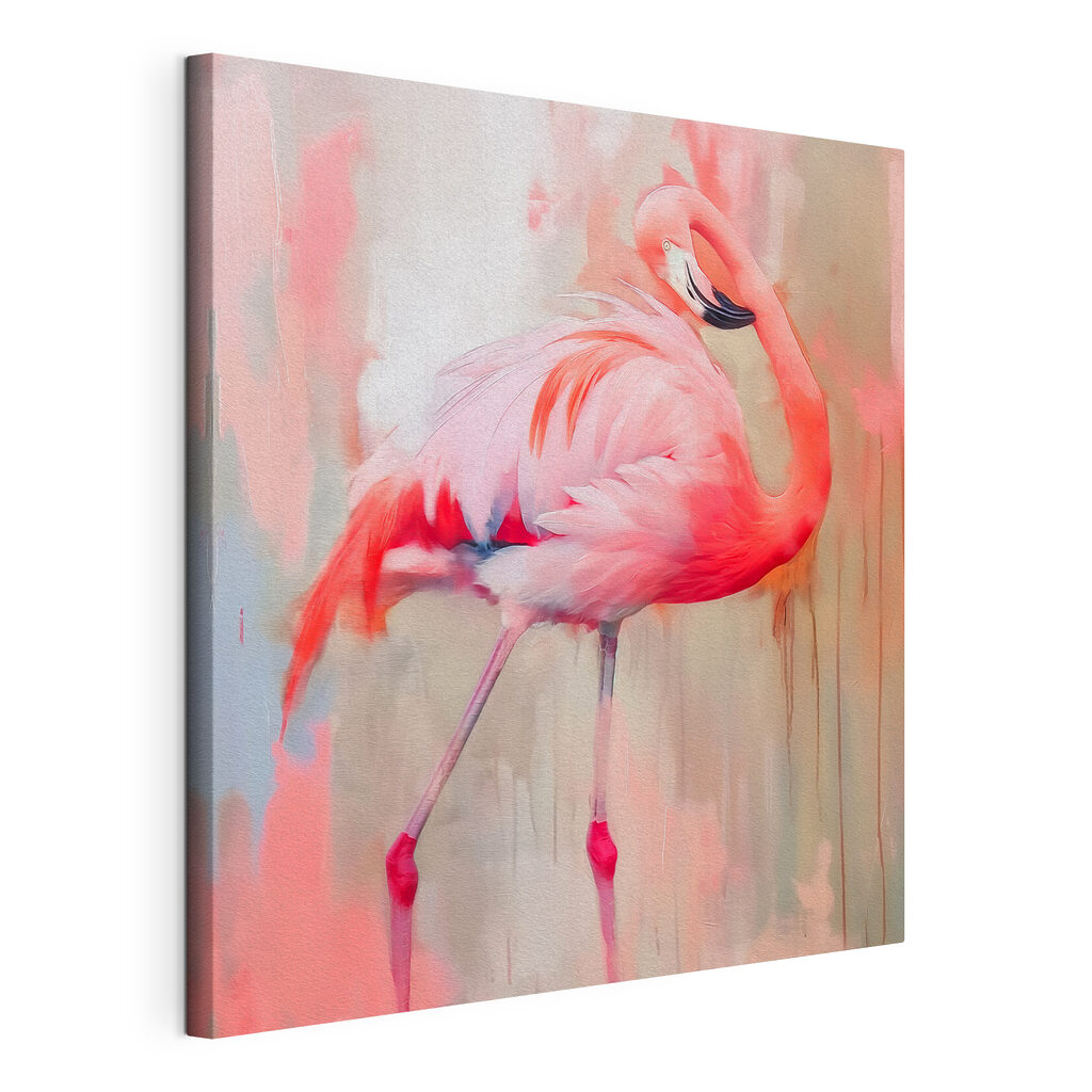 Pink flamingo with long legs