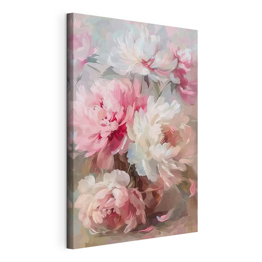 Painting of pink and white flowers