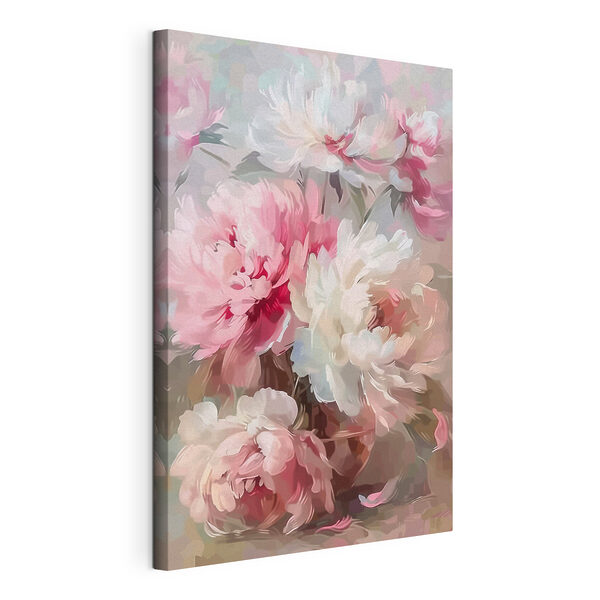 Painting of pink and white flowers