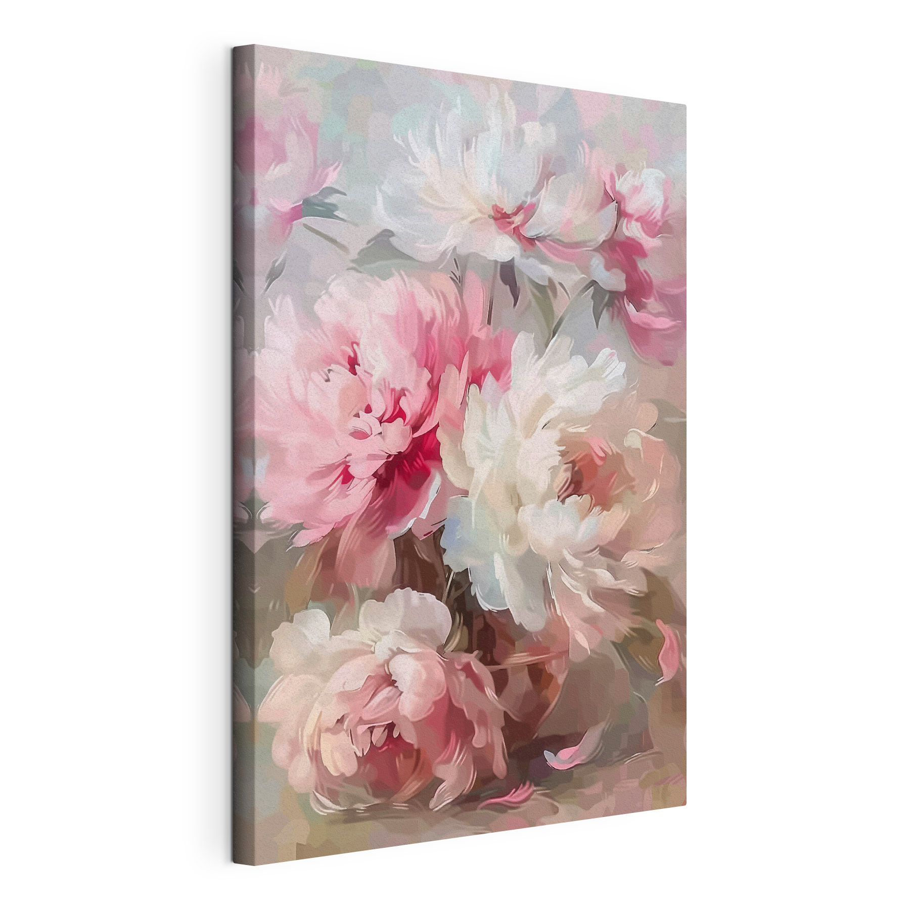 Painting of pink and white flowers