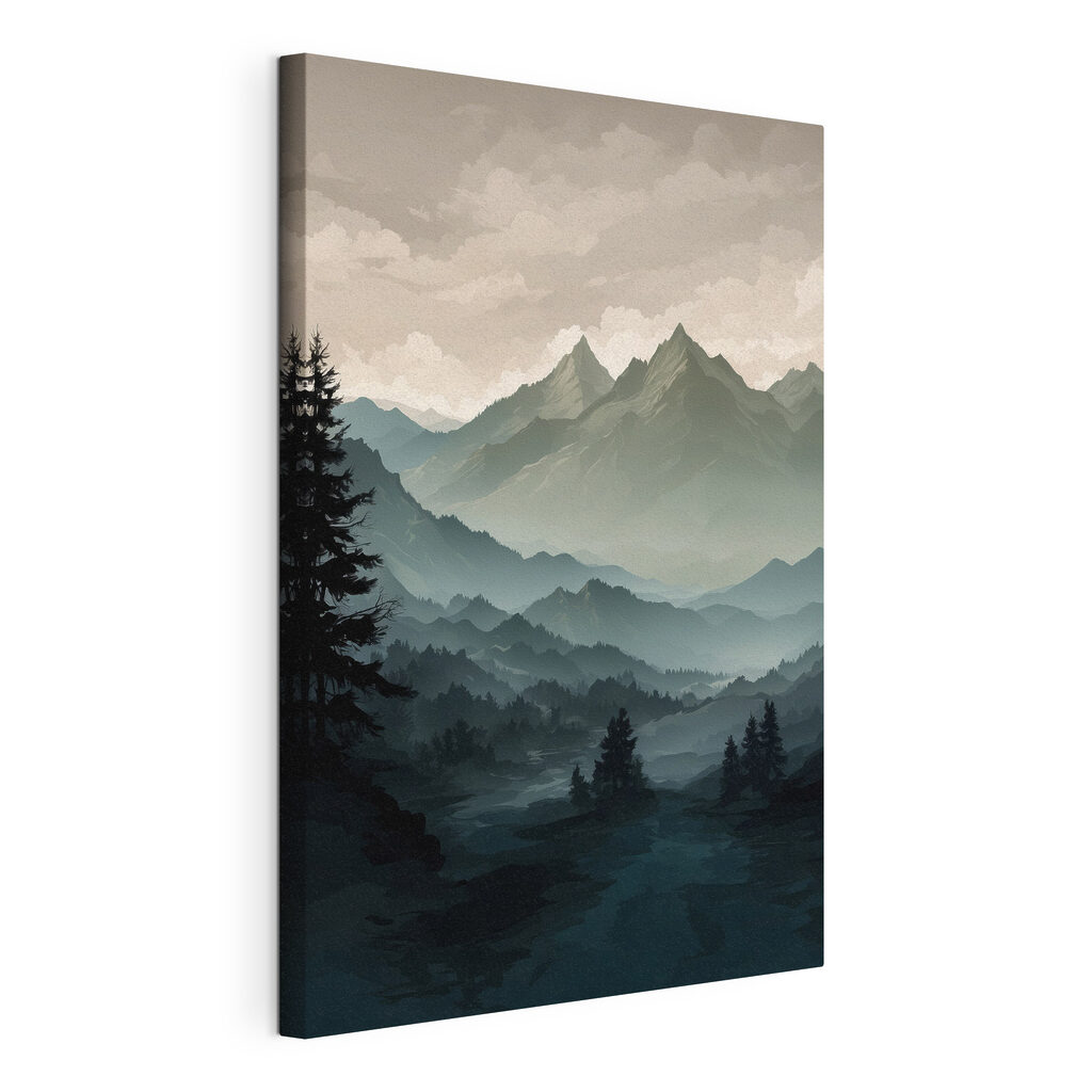 Landscape of mountains and trees