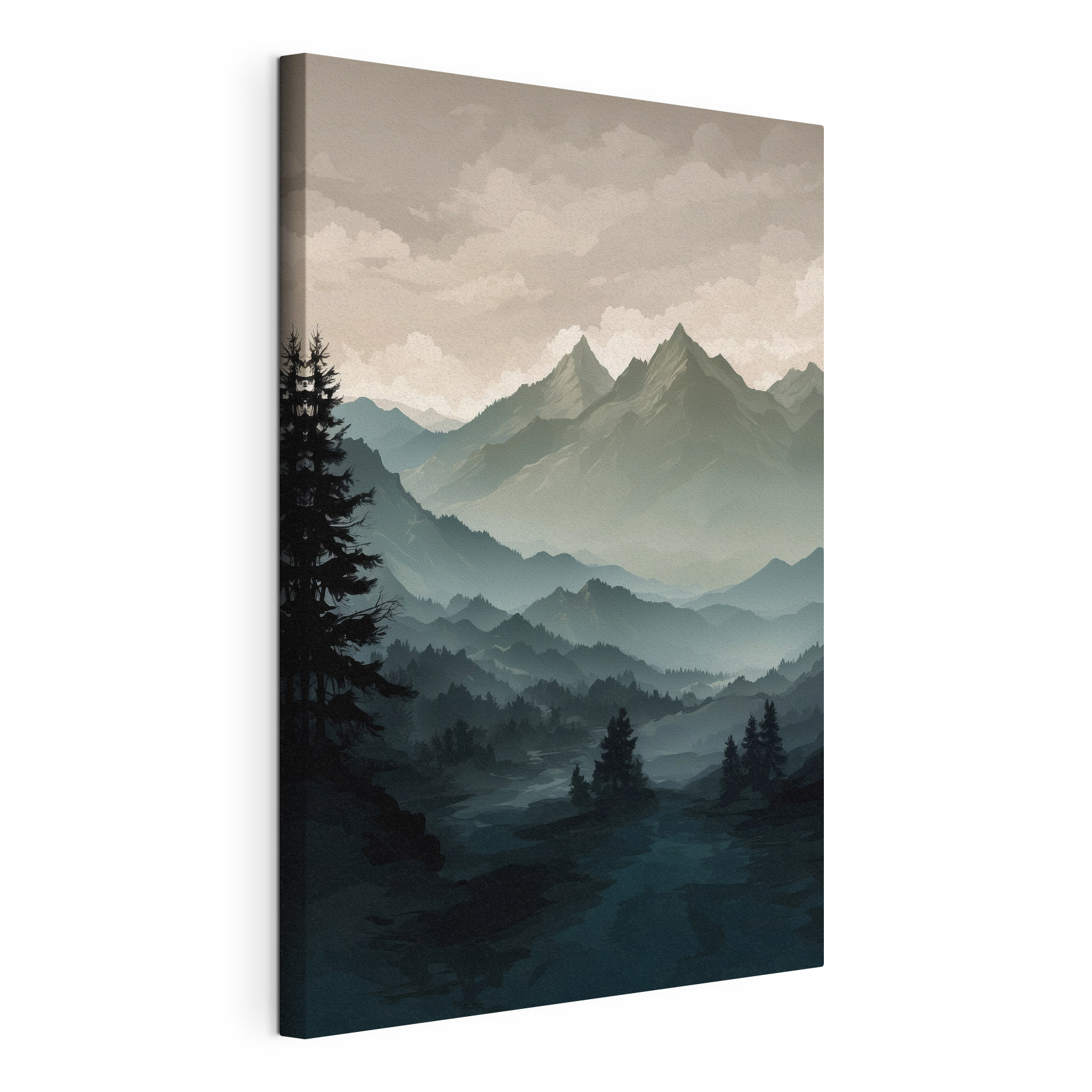 Landscape of mountains and trees
