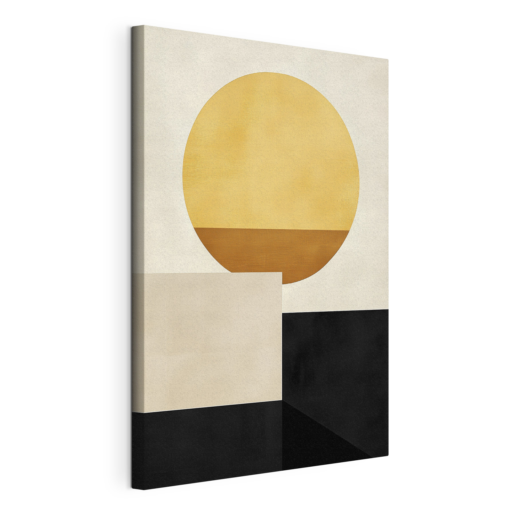 Yellow circle and black squares