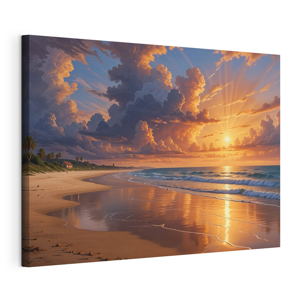 Sunset over a beach