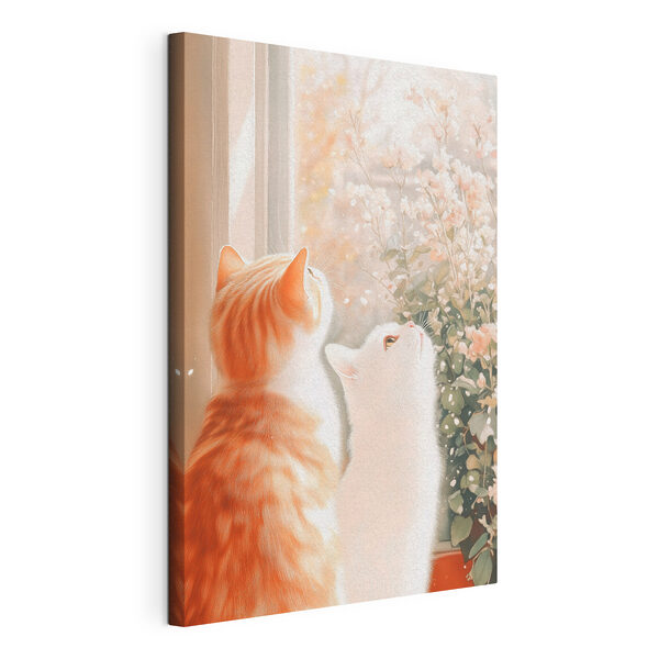 Two cats looking out a window Two cats looking out a window