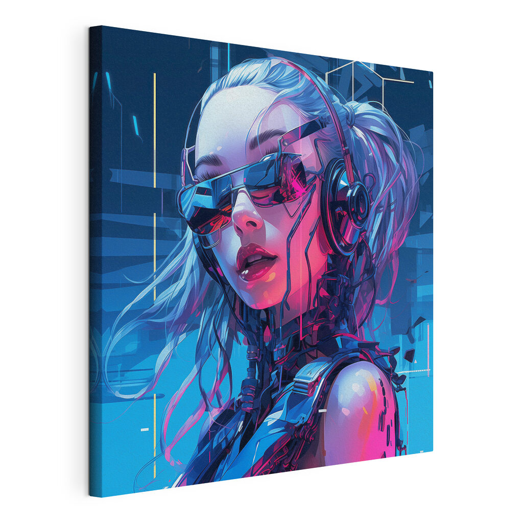 Woman wearing headphones and sunglasses Woman wearing headphones and sunglasses