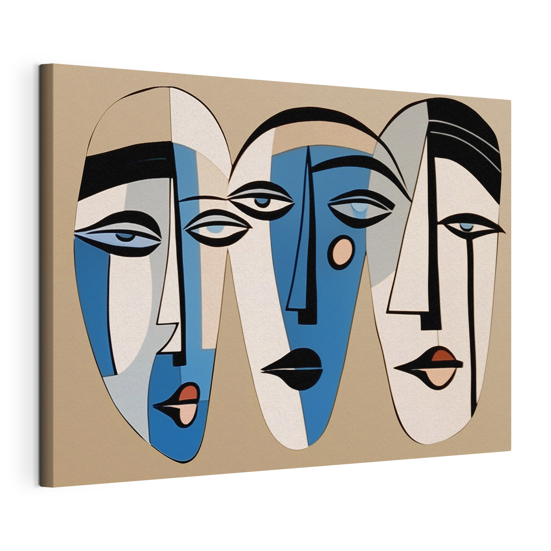 Group of faces painted on a wall Group of faces painted on a wall