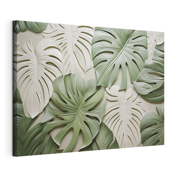 Group of green and white leaves