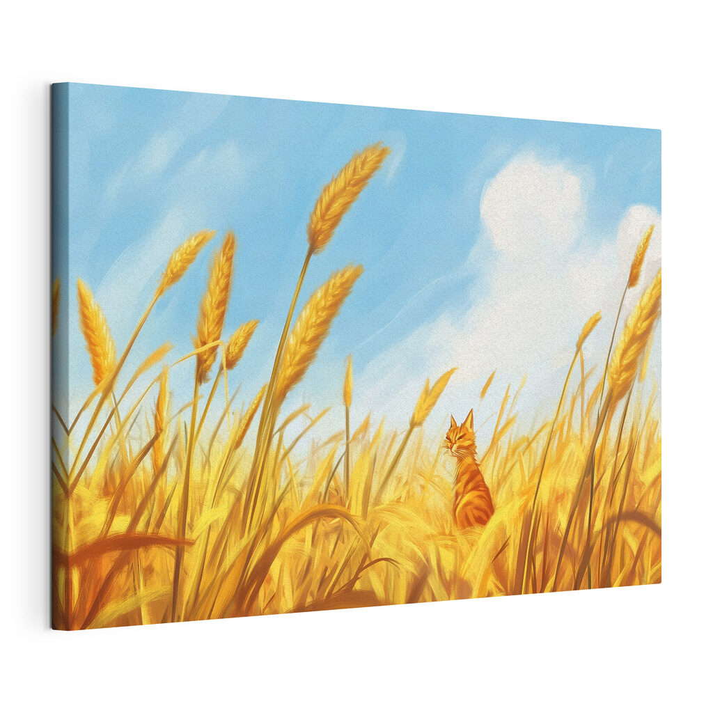 Cat sitting in a wheat field Cat sitting in a wheat field