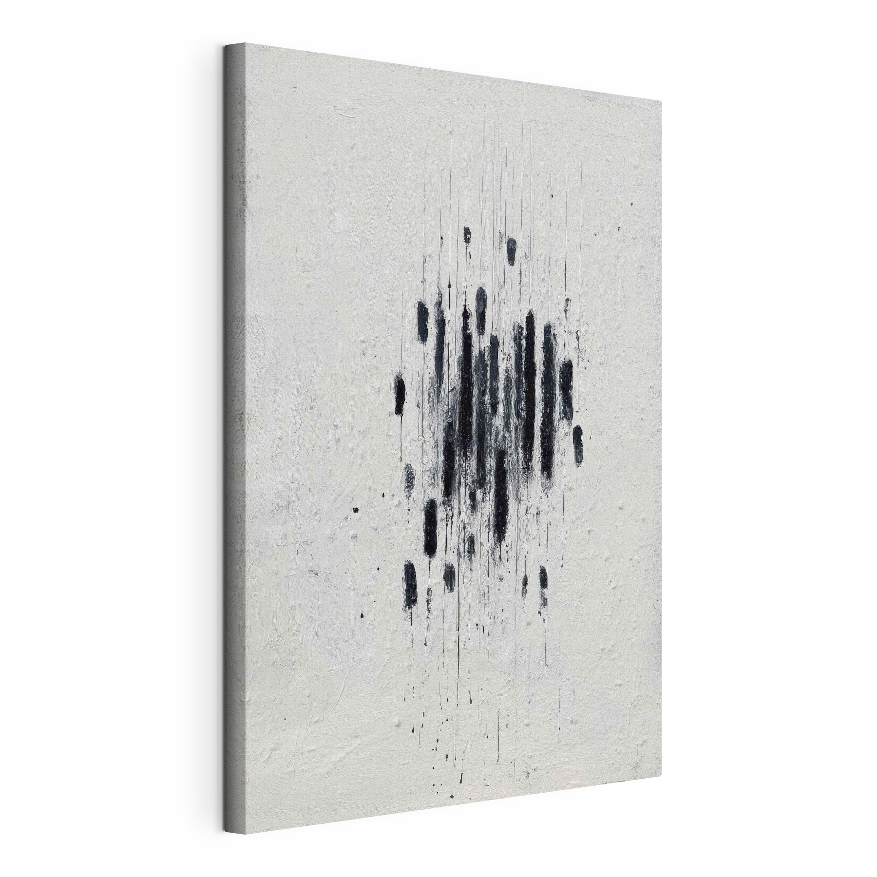Black paint on a white surface