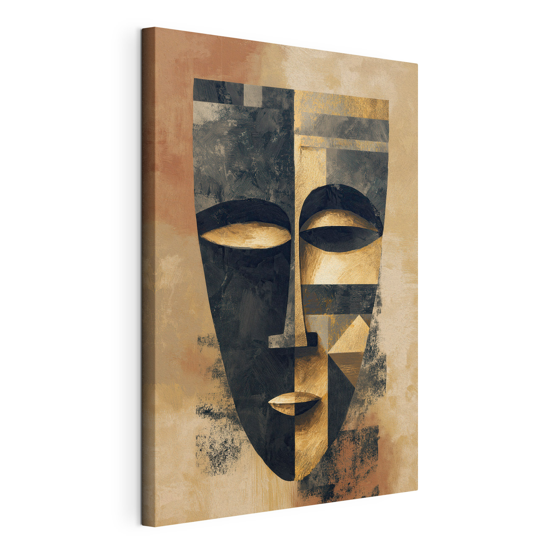 Abstract art depicting a stylized face