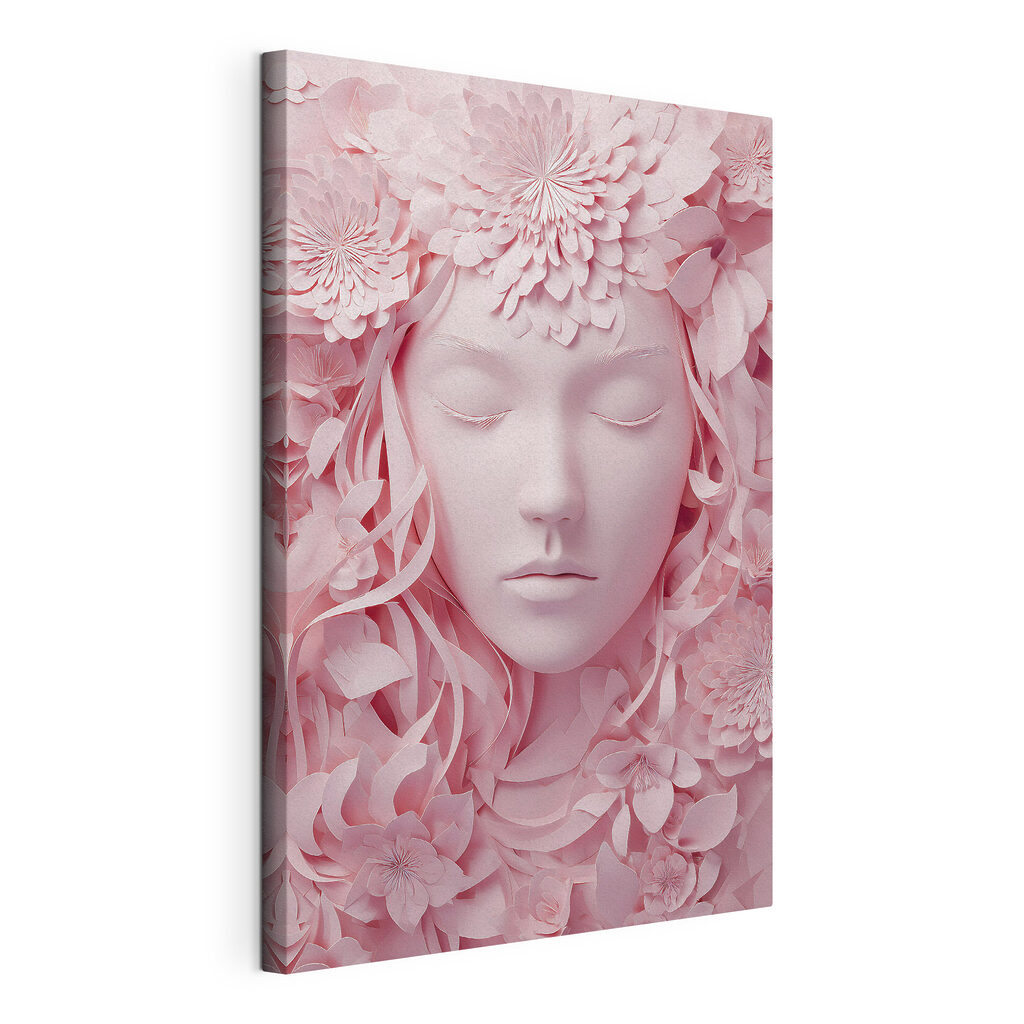 Face made of paper flowers Face made of paper flowers