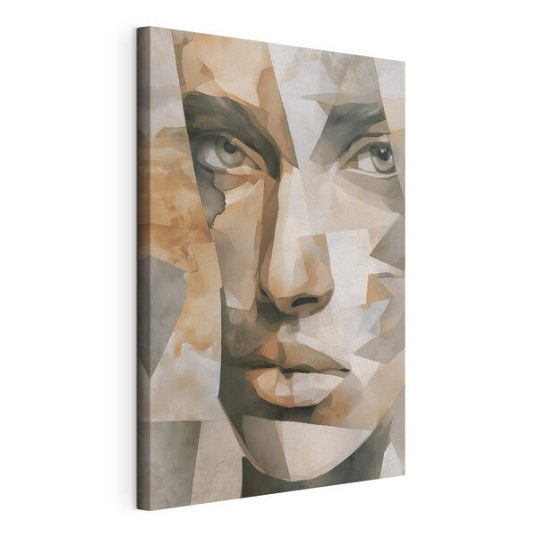 Abstrakcyjny portret z geometrycznymi kształtami Obraz Abstrakcyjny portret z geometrycznymi kształtami