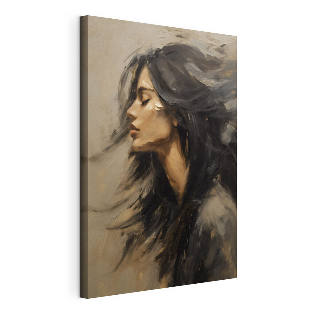 Painting of a woman with long hair Painting of a woman with long hair