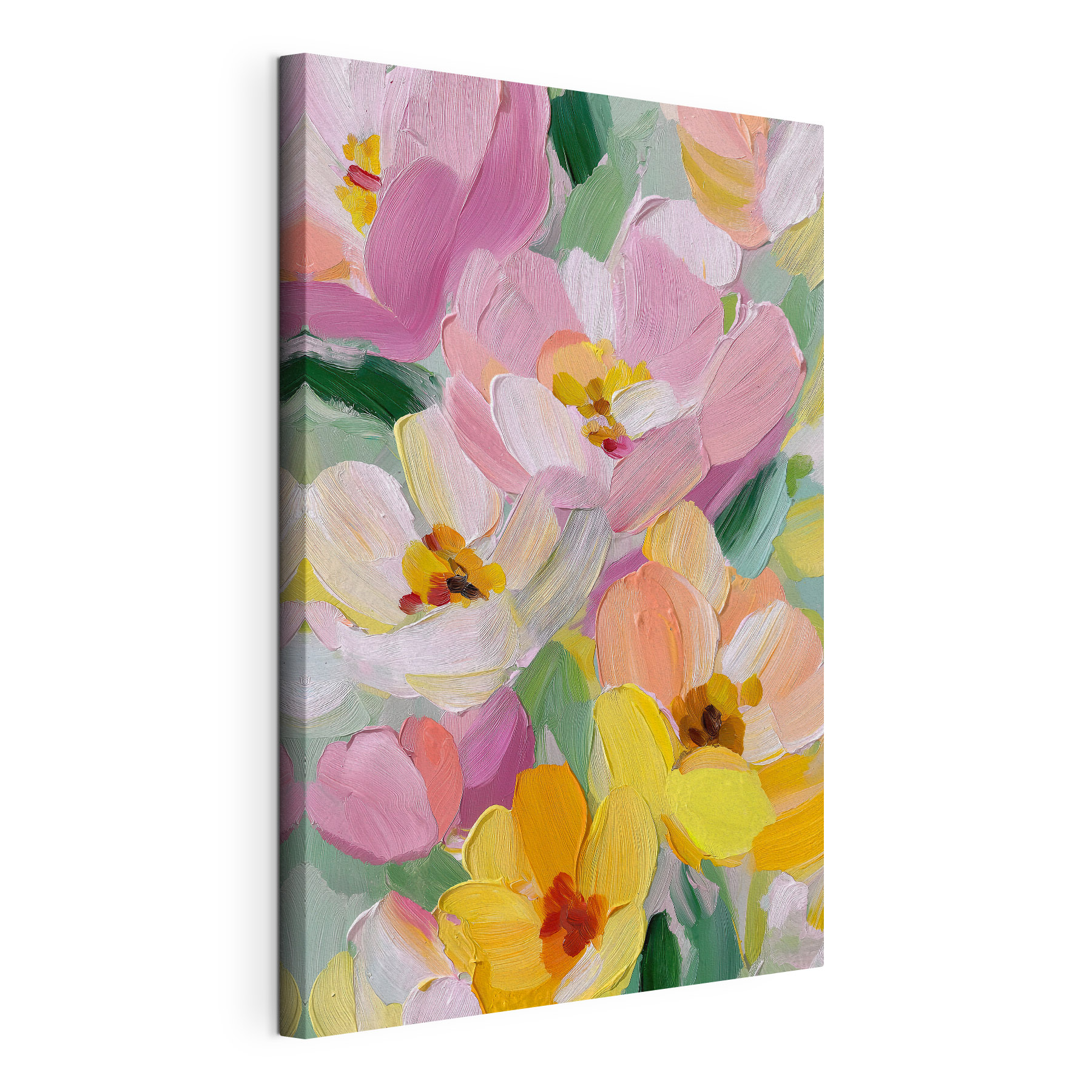 Bright blossoms in soft pastel hues