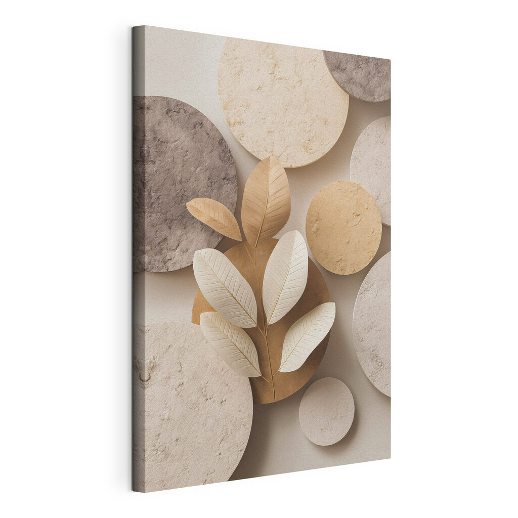 Group of round circular objects with leaves