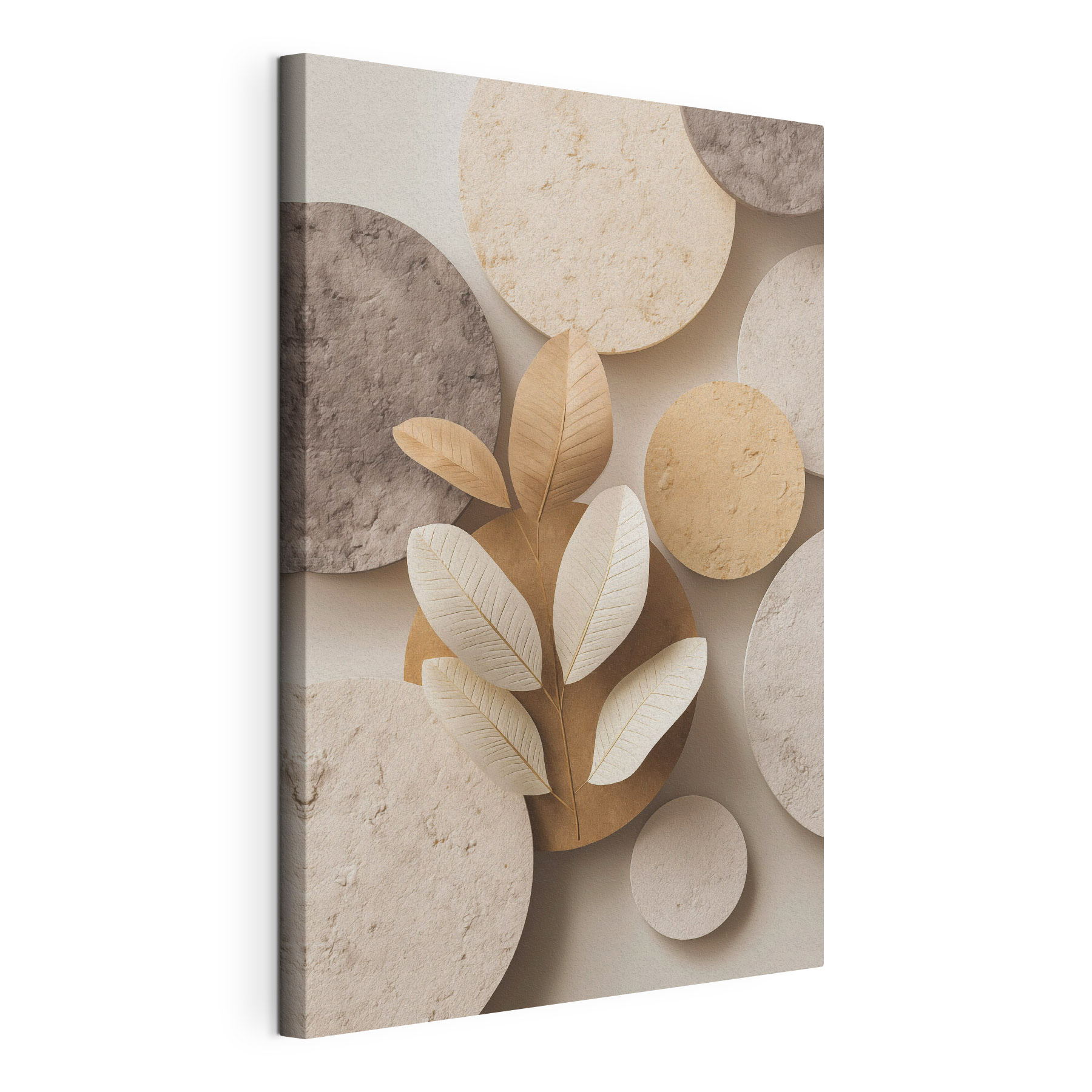 Group of round circular objects with leaves