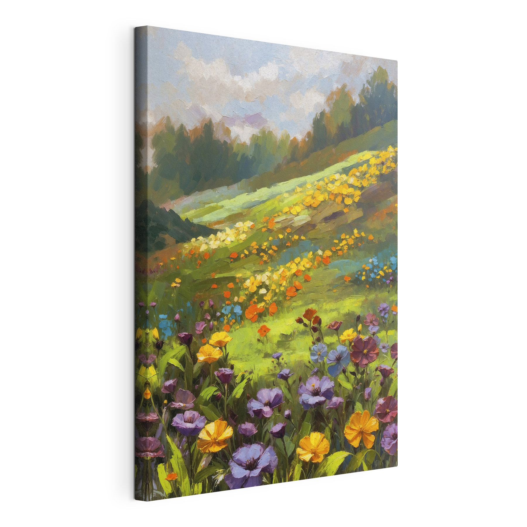 Painting of a field of flowers