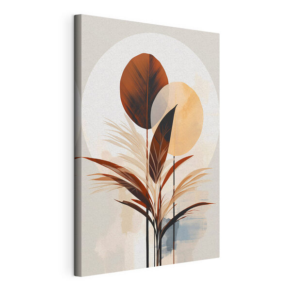 Roślina z liśćmi i okręgami Obraz Roślina z liśćmi i okręgami