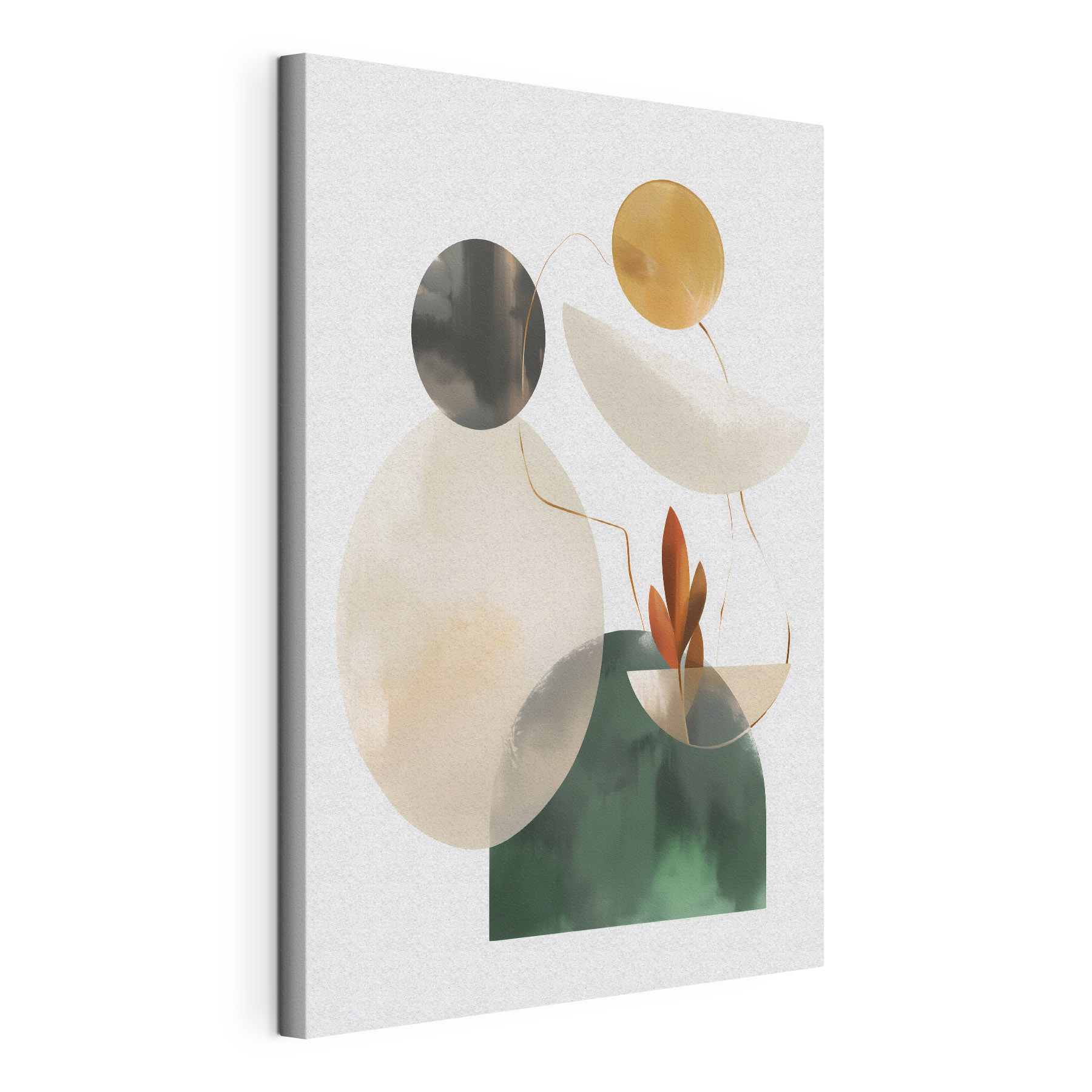 Group of objects with leaves