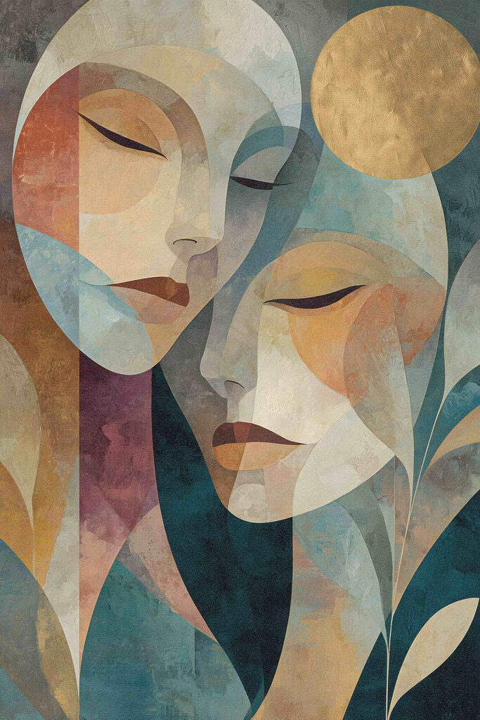 Painting of a woman's face Painting of a woman's face
