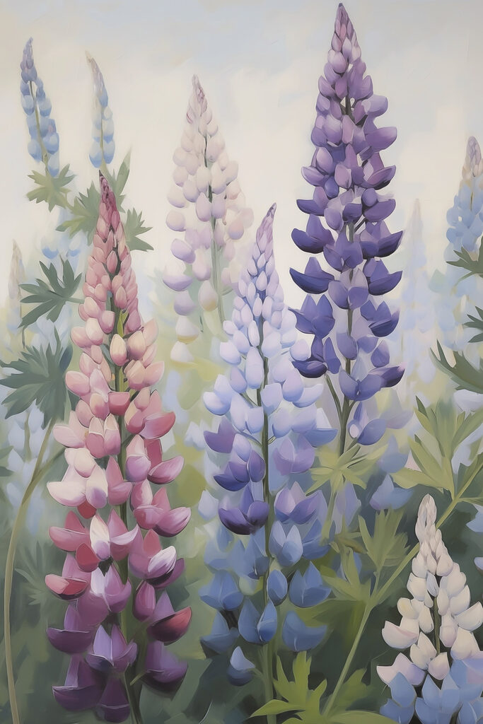 Painting of flowers on a wall Painting of flowers on a wall