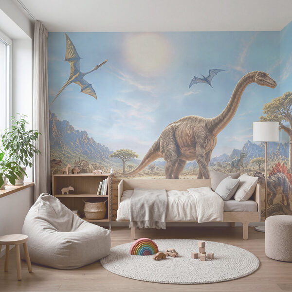 Grupa dinozaurów na pustyni