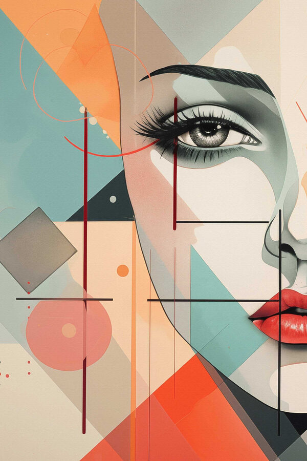 Painting of a woman's face Painting of a woman's face