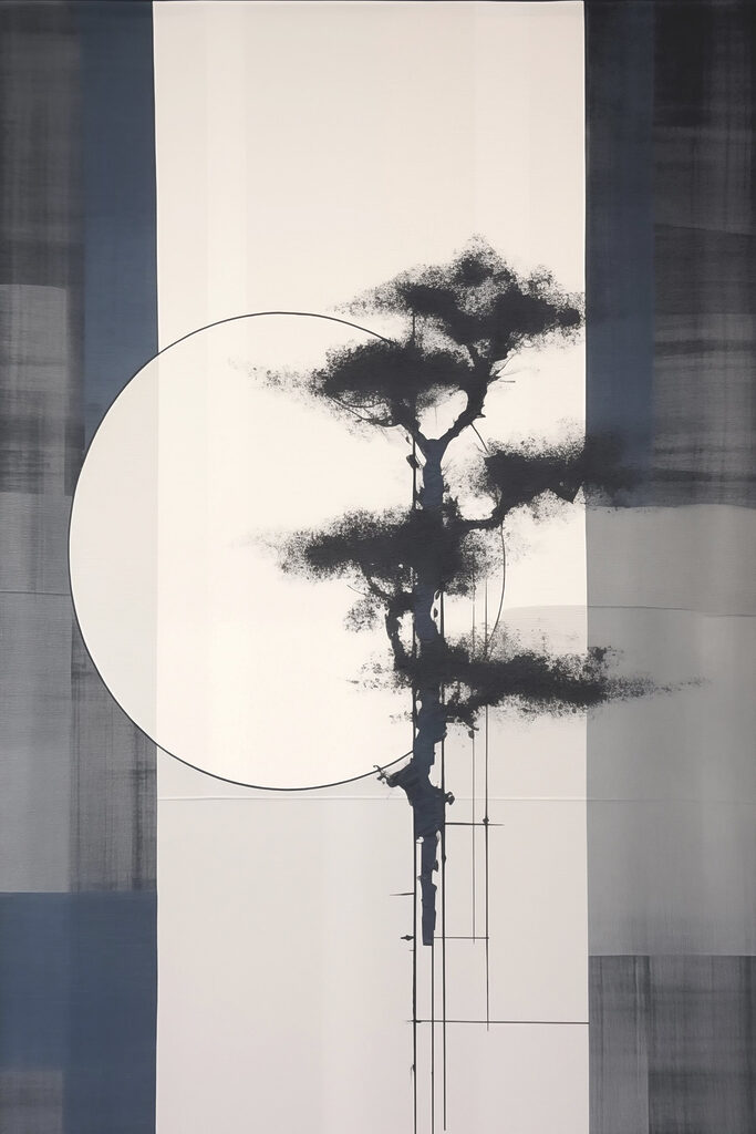 Tree with a circle and lines Tree with a circle and lines