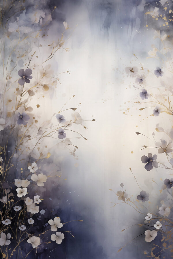Painting of flowers on a white background Painting of flowers on a white background