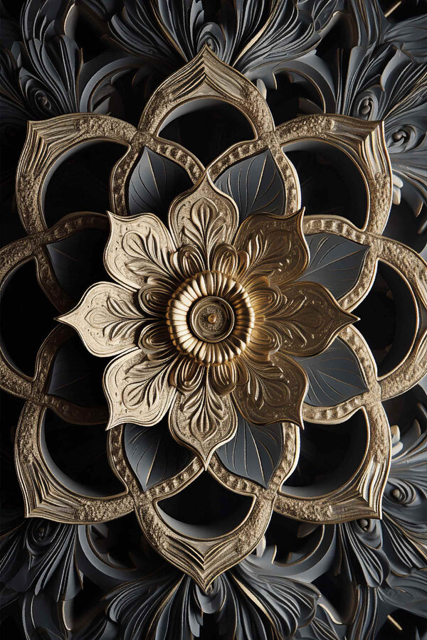 Intricate floral design in dark tones Intricate floral design in dark tones