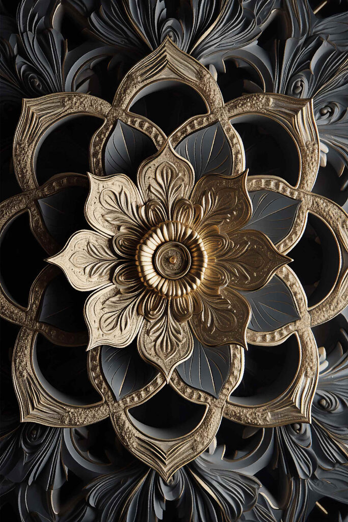 Intricate floral design in dark tones Intricate floral design in dark tones