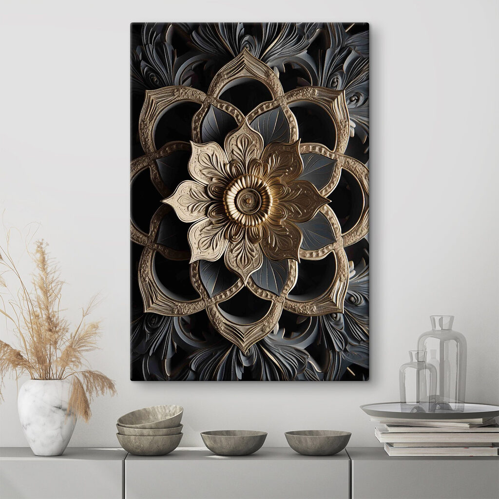 Intricate floral design in dark tones Intricate floral design in dark tones