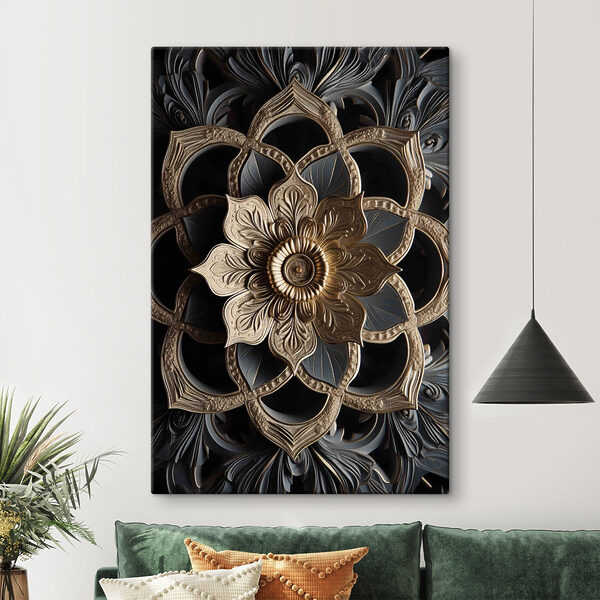 Intricate floral design in dark tones Intricate floral design in dark tones