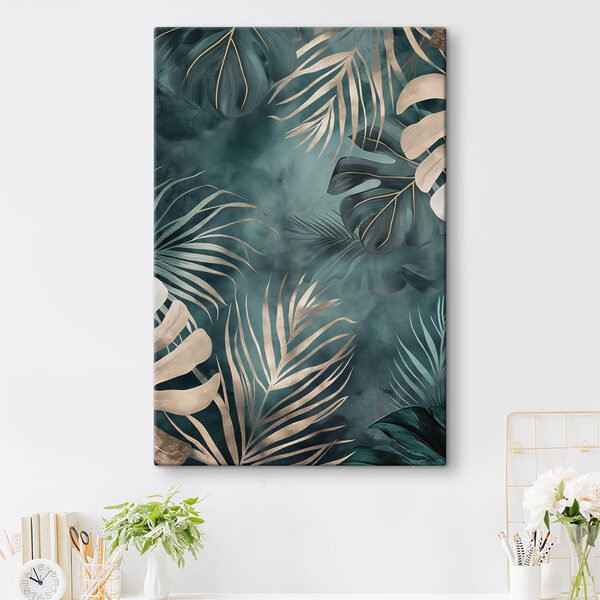 - Lush foliage against a dark backdrop