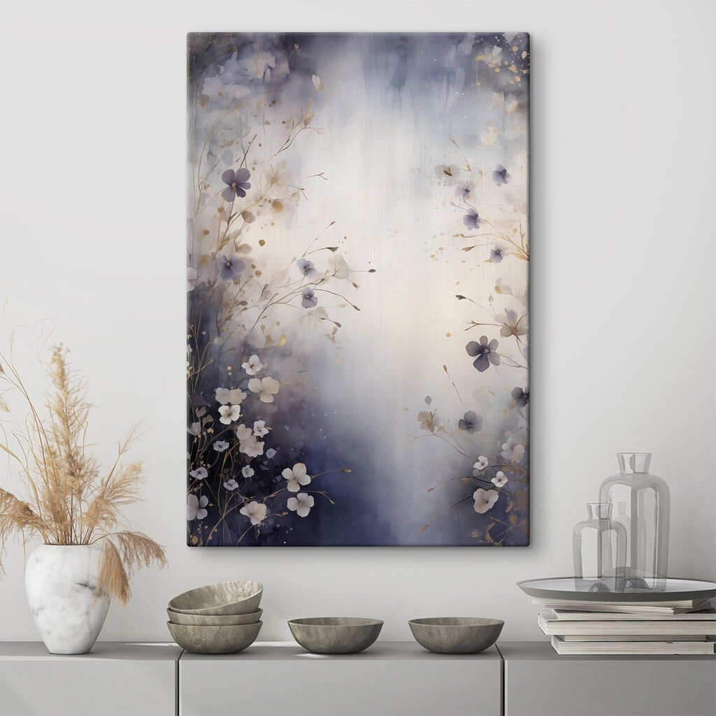 Painting of flowers on a white background Painting of flowers on a white background