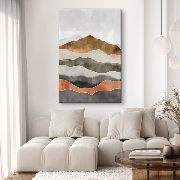 Painting of hills with trees Painting of hills with trees